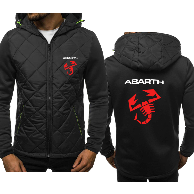 Abearth 자동차 로고 프린팅 캐주얼 스포츠 면 재킷 남성용, 봄 가을 패션